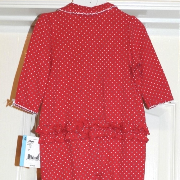 Little Me Baby Girls My First Christmas Set Footed Sleeper & Hat - Picture 6 of 9